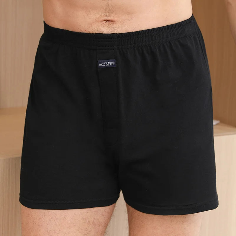 4pcs Male Arrow Pants Men Cotton Boxers Shorts Loose Mid-Waisted Men's Plus Size Underwear Homewear Comfortable Panties