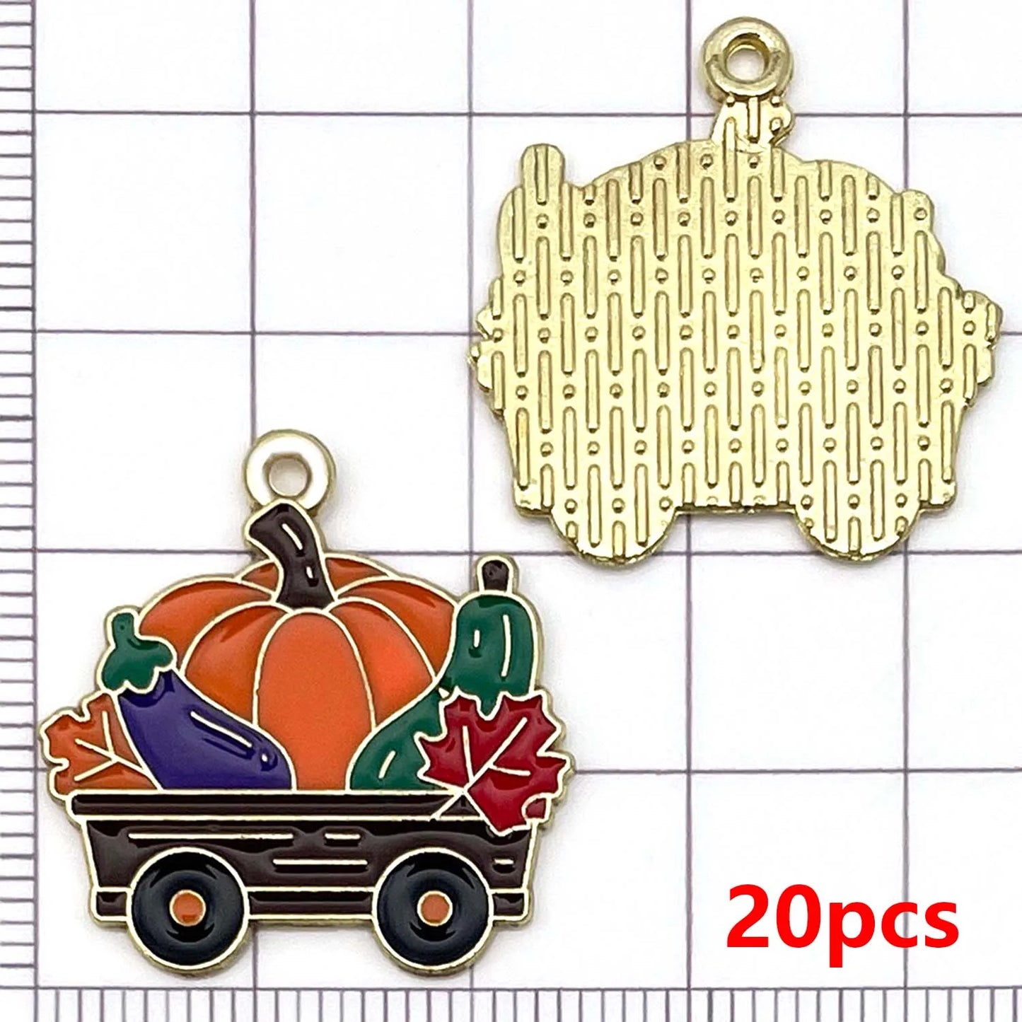 20pcs Thanksgiving Charms Alloy Turkey, Maple Leaf, Pine Cone, Scarecrow, Pumpkin Pendants for DIY Jewelry Making Accessories
