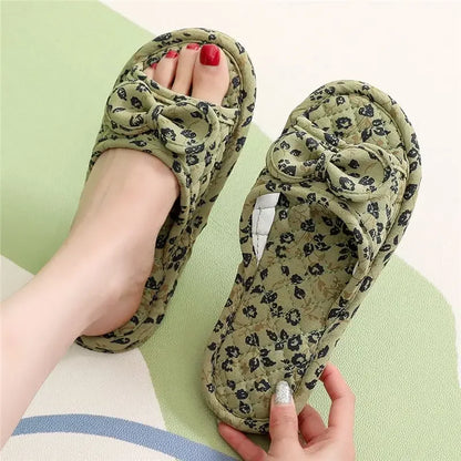 2024 Cotton Shoes Women Household Slippers Indoor Floor Flip Flops Summer Simple Mute Slides Home Sandals Zapatos De Mujer