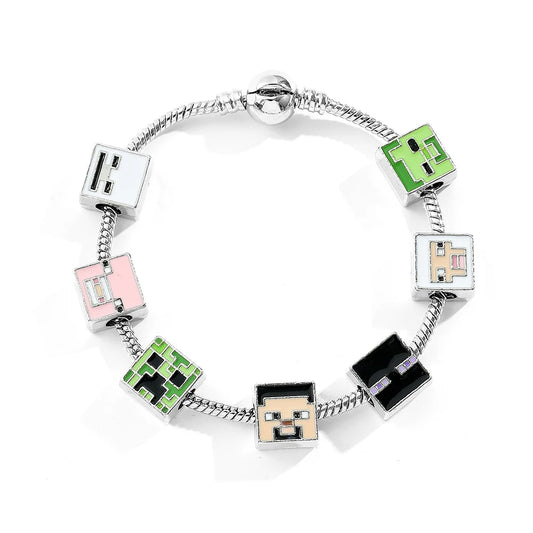 A set of cute square-shaped zinc alloy bracelets, suitable for giving to your girlfriend, friends or on a festival or birthday