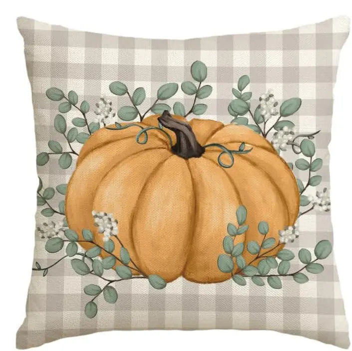 18x18 Inches Autumn Pumpkin Cushion Cover Pillow Cover Thanksgiving Decor Pillowcase Maple Leaves Printed Cushion Case for Couch