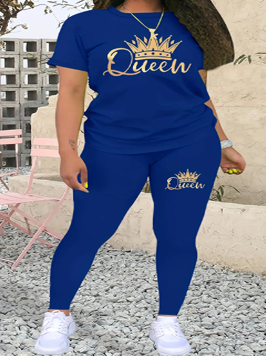 2024 AliExpress Europe and America New Summer Plus Size Women's Printed Comfortable Casual Set