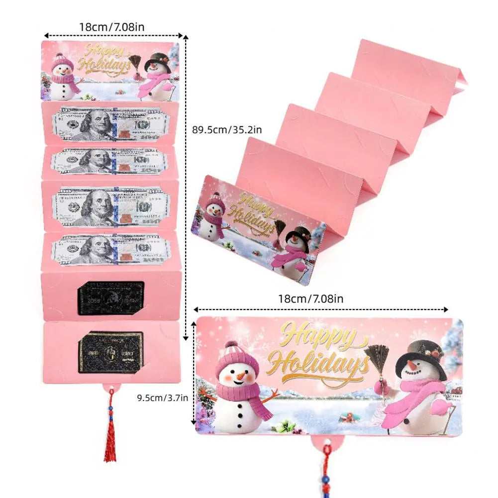 10-Slot Christmas Money Bag Christmas Surprise Party Money Box Card Clip Thanksgiving Birthday Gifts