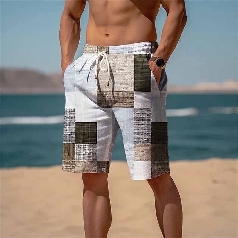 Striped Beach Shorts Men Fashion Swimwear Board Shorts Trunk Gym Fitness Pants Men's Briefs Swimsuit Kids Beachwear Short Boy