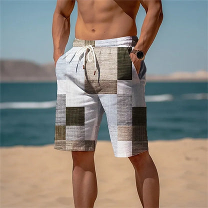 Striped Beach Shorts Men Fashion Swimwear Board Shorts Trunk Gym Fitness Pants Men's Briefs Swimsuit Kids Beachwear Short Boy