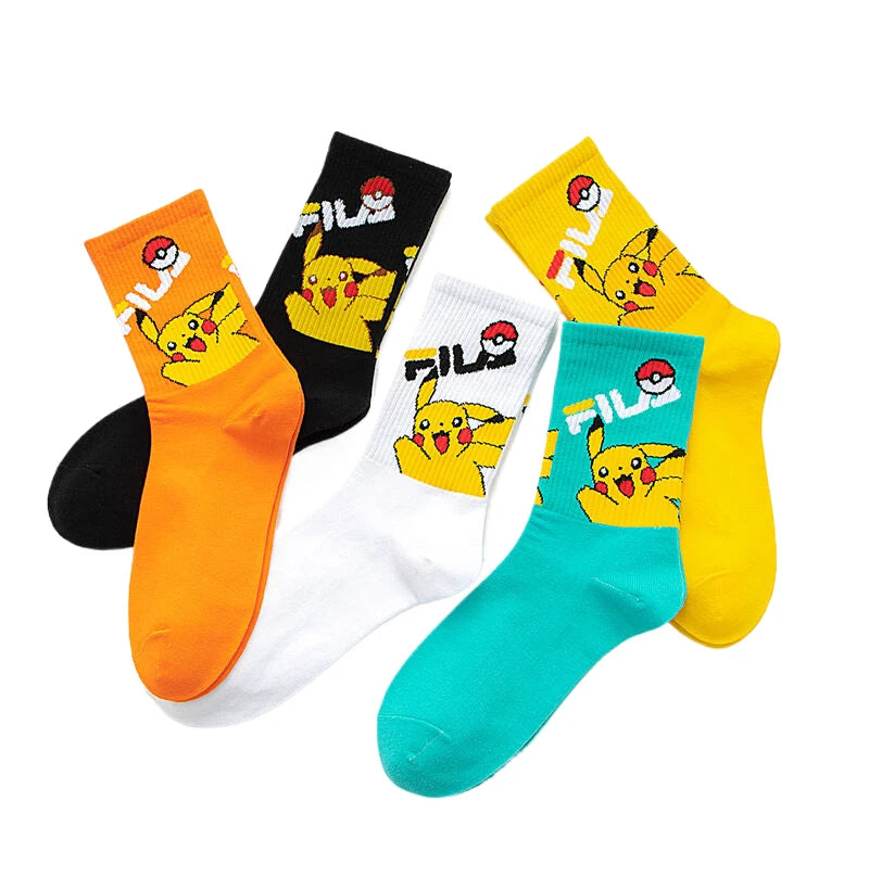 Bandai Pokemon cartoon socks men women Christmas Halloween Hip Hop Street Fashion Inspired Novelty Funny Casual Crew Socks