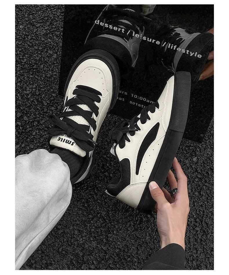 2025 Chunky Sneakers  Autumn Fashion Low Top Lace Up Running Shoes Comfortable Flat Casual Walking Shoes Tenis Masculino