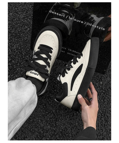 2025 Chunky Sneakers  Autumn Fashion Low Top Lace Up Running Shoes Comfortable Flat Casual Walking Shoes Tenis Masculino