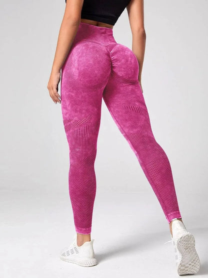 WOYYHO Athletic Pants Women Seamless Yoga Pants Mesh Sports Leggings High Waist Gym Tights Workout Squat Proof Pants