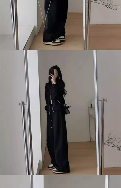 Autumn/Winter 2024 New Tea Matching Women's Clothing Set Plus Size Elegant Casual Salt System Sweatshirt Two-Piece Suit