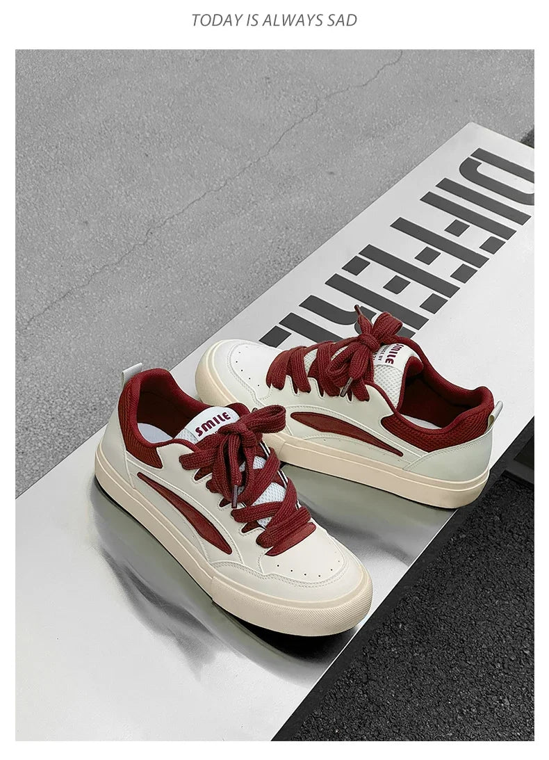 2025 Chunky Sneakers  Autumn Fashion Low Top Lace Up Running Shoes Comfortable Flat Casual Walking Shoes Tenis Masculino