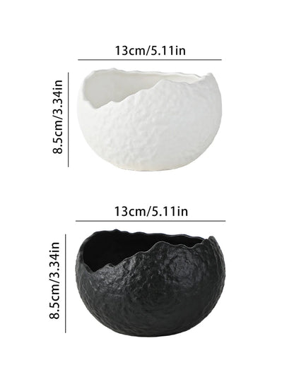 1Pc Asymmetrical Eggshell Bowl, High-End Dessert Bowl, Ceramic Tableware, Yogurt Bowl, Exquisite Creative Cold Dish Bowl, Salad Bowl for Home Decoration, Home Daily Use, Breakfast Oatmeal Bowl, Light Salad Bowl, Gift Giving