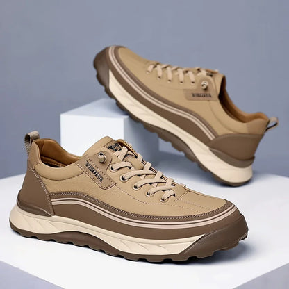 2025 High Quality Brand Men's Leather Casual Shoes Outdoor Hiking Shoes Anti Slip Wear-resistant Men's Hiking Shoes Breathable