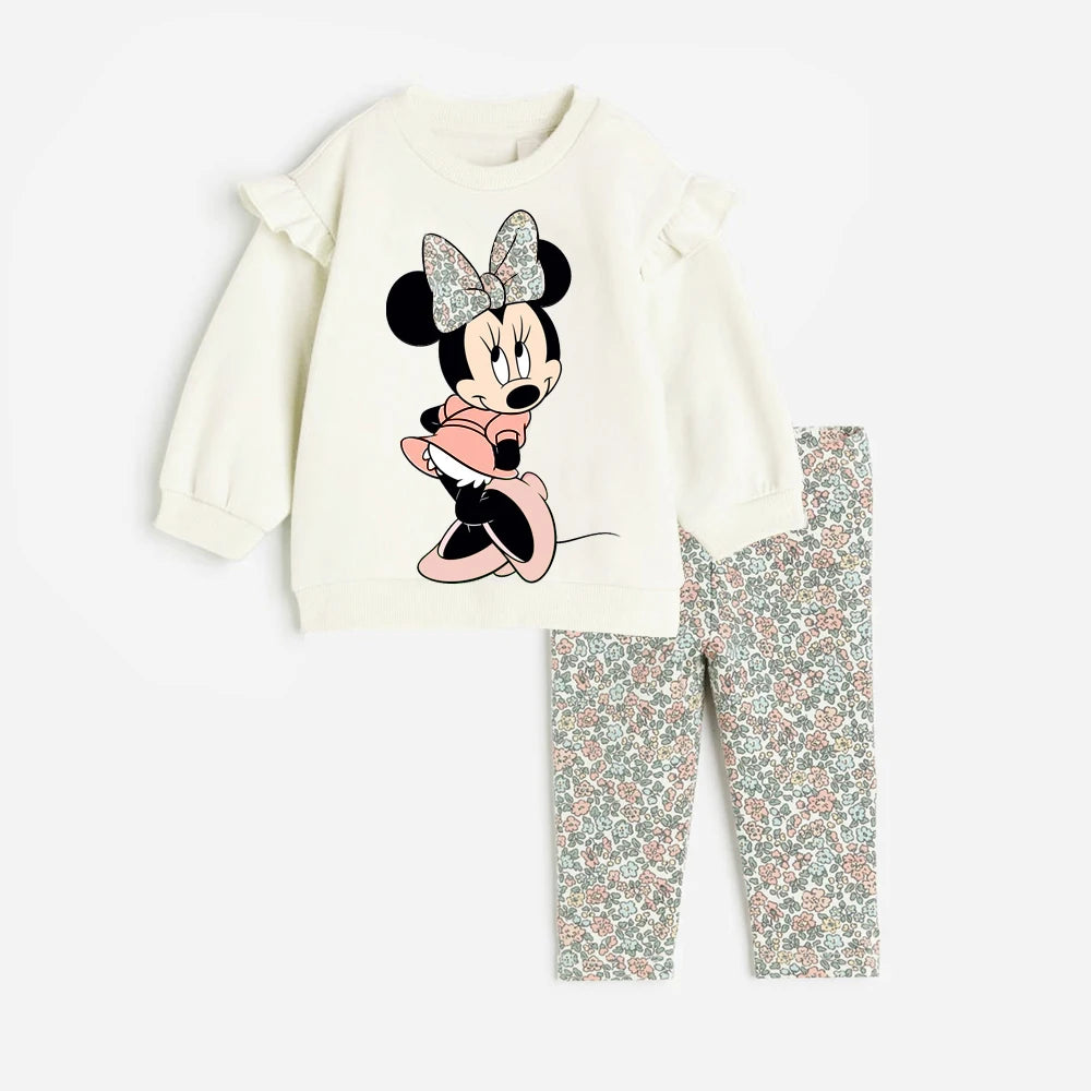 2Pcs Baby Girl Clothes Set For 0-4Y Minnie Casual Girls Sweatshirts + Leggings Spring Autumn Toddler Baby Girl Outfits