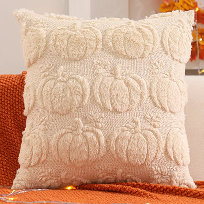 1 PC Halloween Decoration Throw Pillow Cover Pumpkin Ghost Quilting Plush Autumn Thanksgiving Harvest Home Living Room