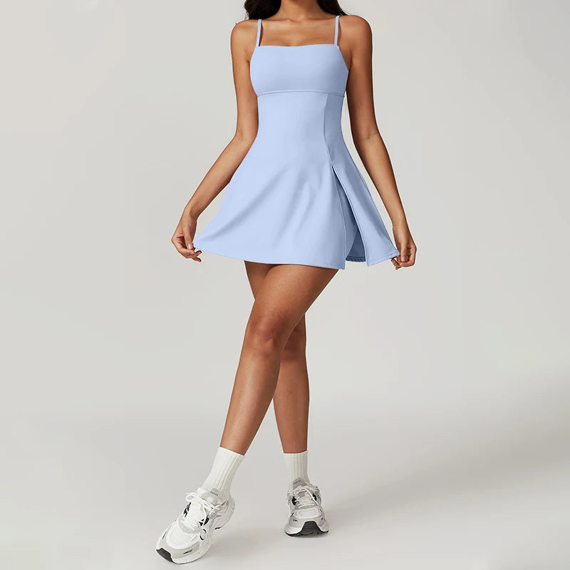 Sports Short Dresses Anti-Shine Breathable Women's Tracksuit Leisure Fitness Suits Running Golf Tennis Skirt Workout Clothing