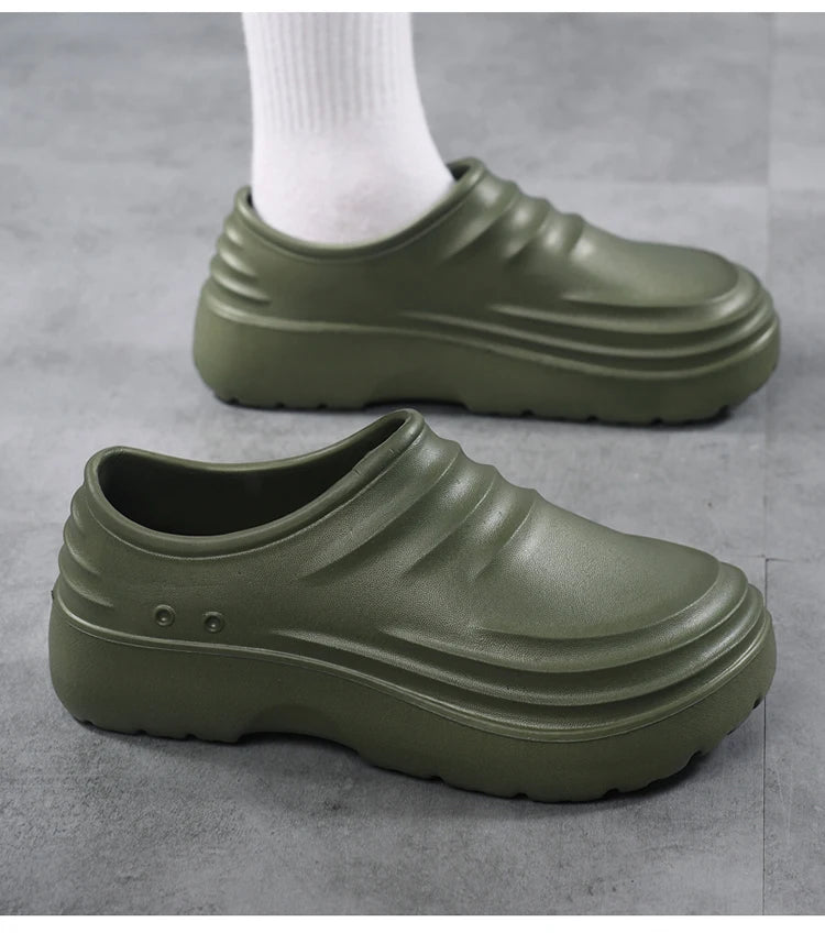 Summer Chef Shoes Anti Slip and Oil Proof Work Shoes Lazy Slippers Casual Trendy Slipper One Step Fashion Garden Shoes For Beach