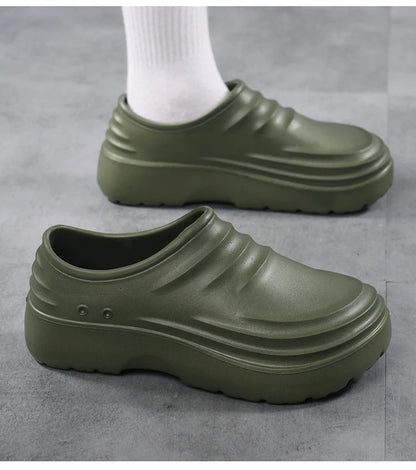Summer Chef Shoes Anti Slip and Oil Proof Work Shoes Lazy Slippers Casual Trendy Slipper One Step Fashion Garden Shoes For Beach