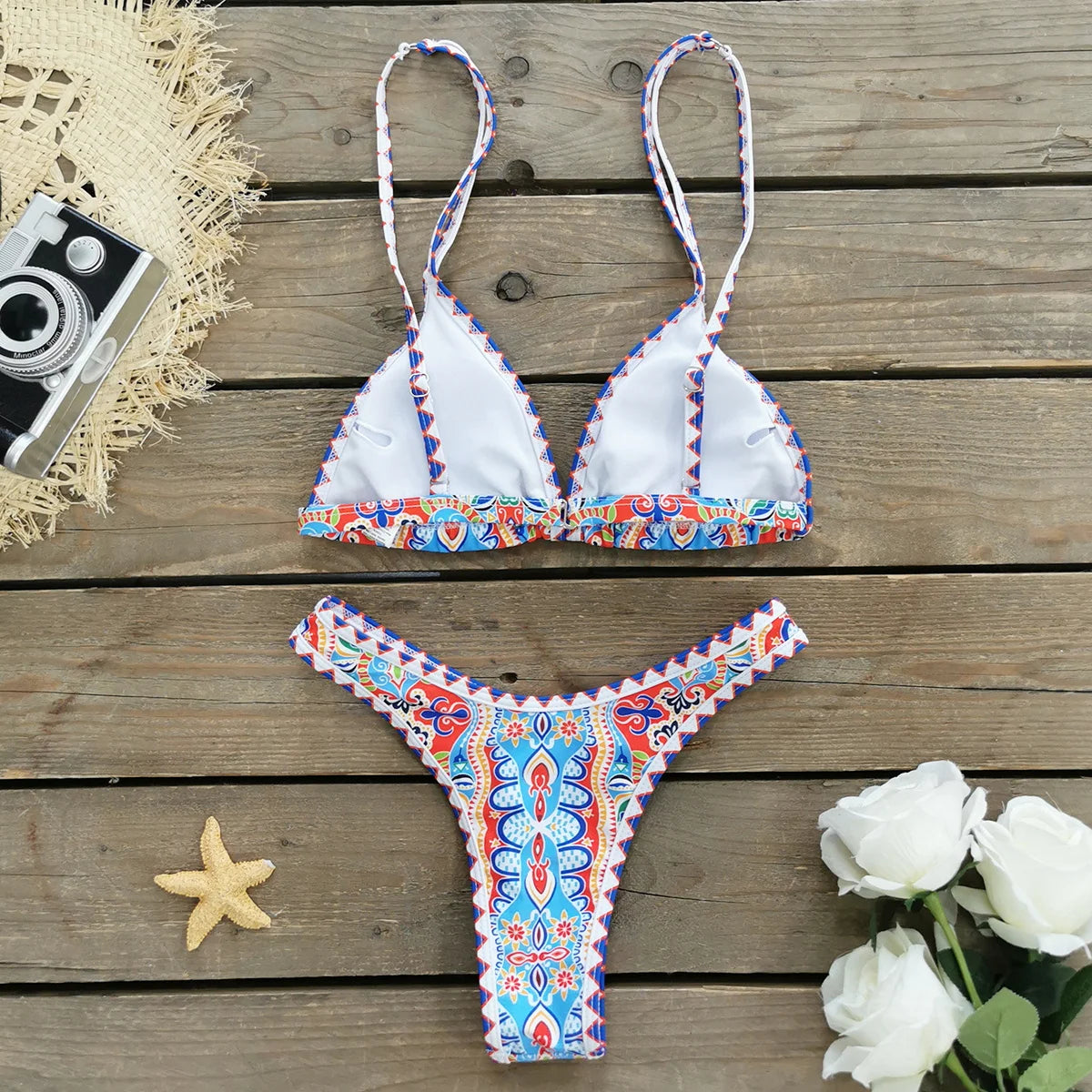 2024 New Sexy Brazilian Bikini Set Women Print Biquini Female Cut Bikinis Swimwear Push Up Swimsuit Bath Suit