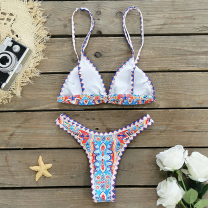 2024 New Sexy Brazilian Bikini Set Women Print Biquini Female Cut Bikinis Swimwear Push Up Swimsuit Bath Suit