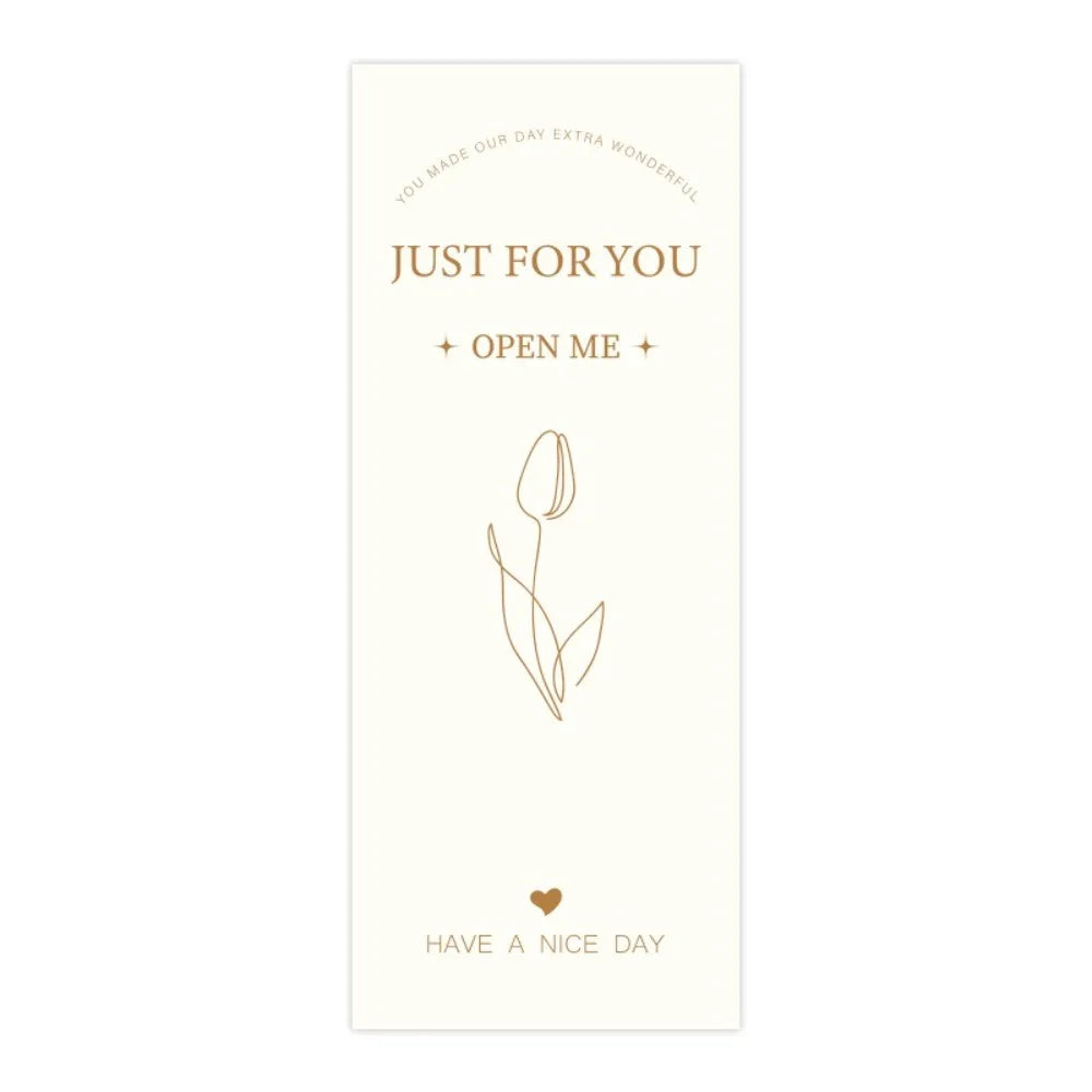 50pcs New Rectangular Thank You Sticker 6x15cm Handmade Gift Box Package Decor Flowers Pattern Stickers for Birthday Wedding