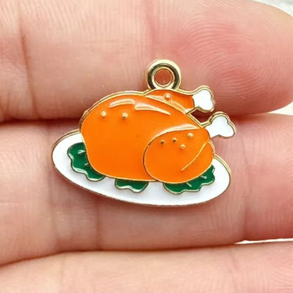 10pcs/16pcs Enamel Thanksgiving Cake Pumpkin Sunflower Charms for Earrings Bracelets Pendants Making DIY Jewelry Accessories