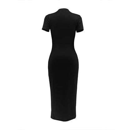 Women's Spring and Summer Fashion Casual Slimming KISS Leopard Lipprint Printed Round Neck Short Sleeve Sexy Dress