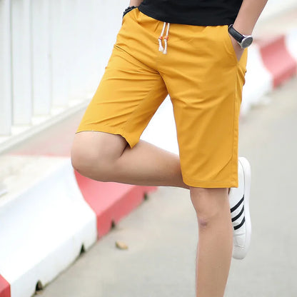 2024 summer men's plus size sports shorts, pure cotton casual pants, mid length shorts, beach pants, comfortable cropped pants