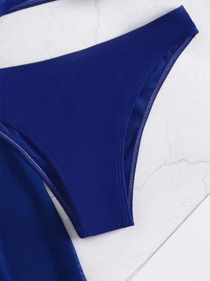 3 Pieces U Wired Bandeau Bikini 2025 Sexy Swimsuit Women & Beach Pants Swimwear Female Beachwear Bathers Bathing Swimming Suit