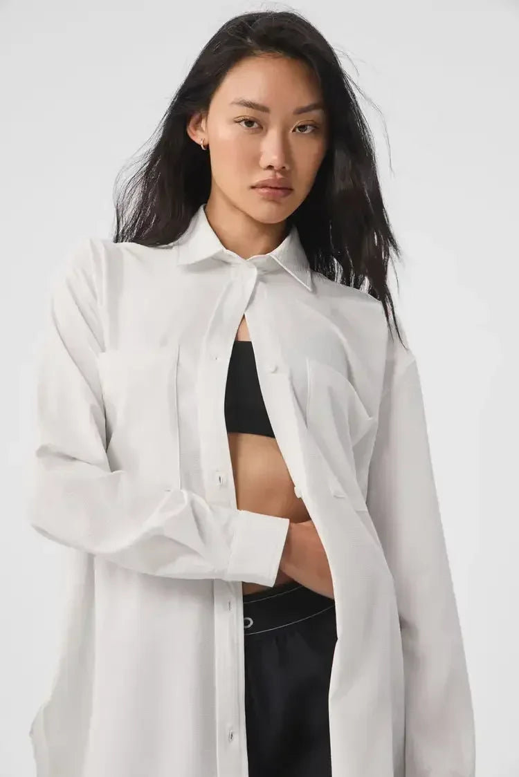 2025 AL Shirt Ladies Sport Fitness Sport Loose Comfortable pocket Shirt Jacket Fashion Versatile Summer Sun Protection shirt top