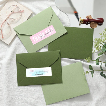 120Pcs/roll Thank You Self-adhesive Label Sticker Rectangular Sealing Stickers Business Bakery Shop Thank Customers Gifts