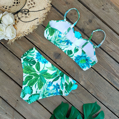 2025 Bikini Underwire 3D Flower Swimsuit High Waist Swimwear for Women Push Up Two Piece Bathing Suits Summer Female