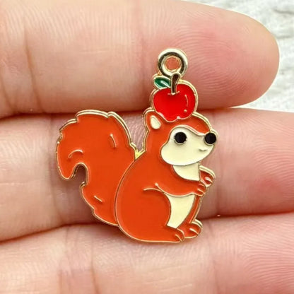 10pcs Enamel Thanksgiving Cake Pumpkin Sunflower Charms for Earrings Bracelets Pendants Making DIY Jewelry Accessories