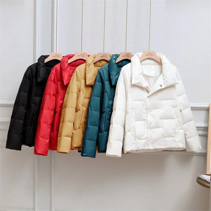 Women's Parkas Autumn Winter stand-up collar Lightweight thin Short 2025 New Female Loose Cotton Jacket Leisure Overcoat 5XL