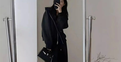 Autumn/Winter 2024 New Tea Matching Women's Clothing Set Plus Size Elegant Casual Salt System Sweatshirt Two-Piece Suit