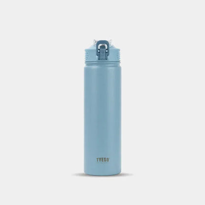 Tyeso 600ML/750ML Stainless Steel Thermos Bottles Car Insulated Cups with Straw Keeps Cold and Heat Portable Sport Thermal Mugs