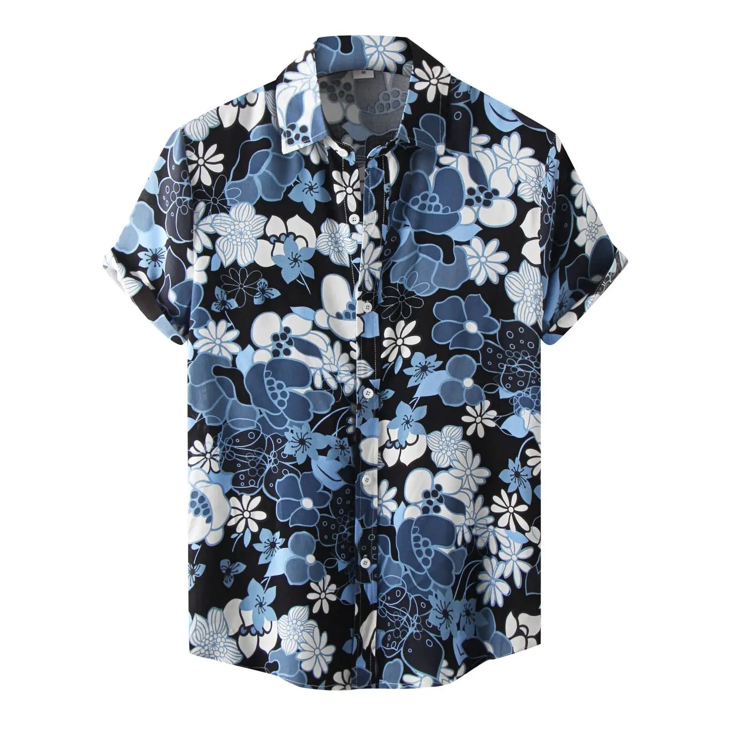 Urban Hippie Shirt – Men's Trendy Tie-Dye Print Short Sleeve Button-Up with Modern Marbled Color Blends