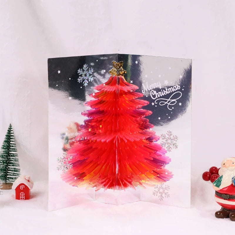 3D for pop Up Christmas Greeting Cards Tree Handmade Holiday Card with Envelope for Xmas New Year Thanksgiving Day Gifts C6UE