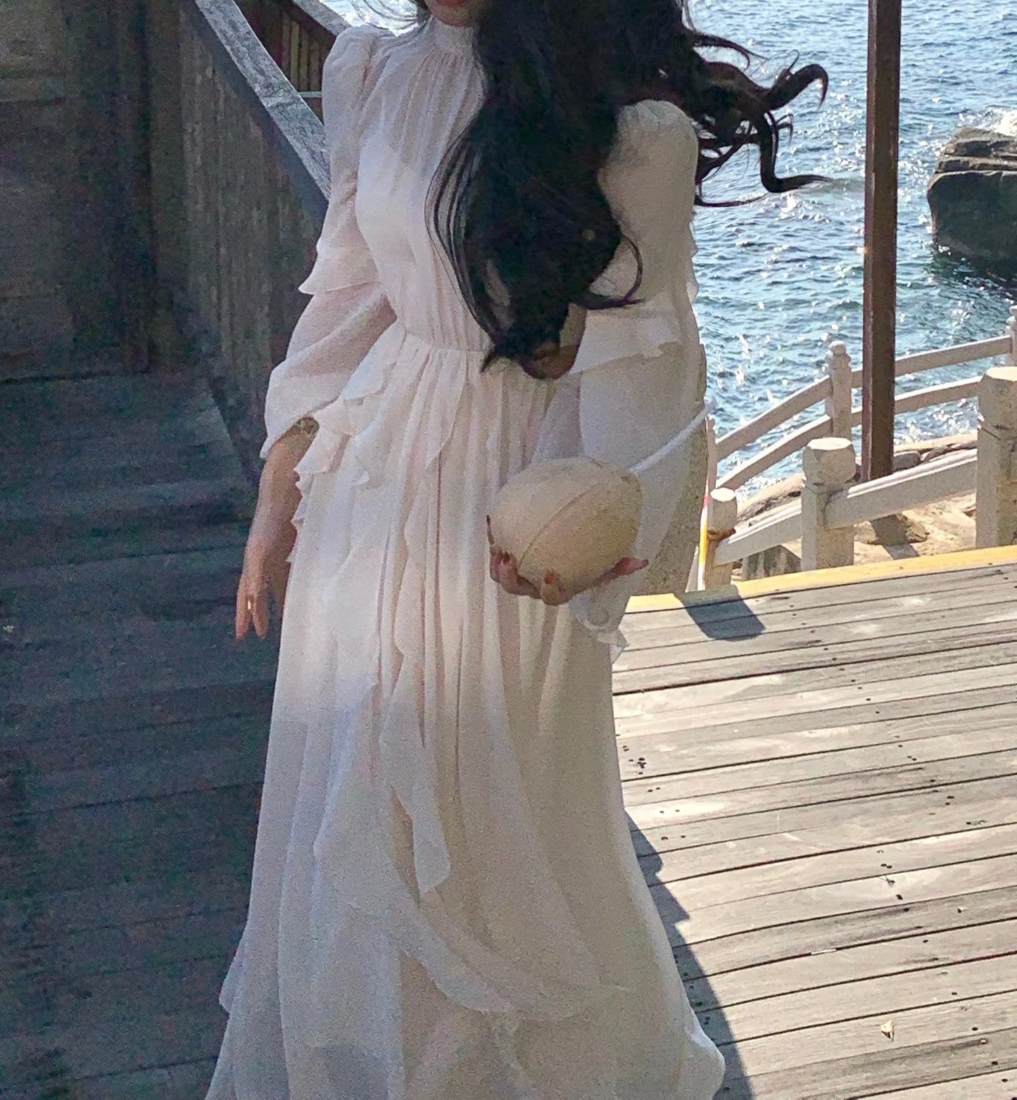 Beach Style Chiffon Y2k Mini Dress Office Lady Casual Long Sleeve Elegant One Piece Dress Korean Fashion Clothing Summer 2023