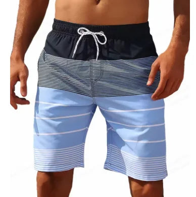 Striped Beach Shorts Men Fashion Swimwear Board Shorts Trunk Gym Fitness Pants Men's Briefs Swimsuit Kids Beachwear Short Boy