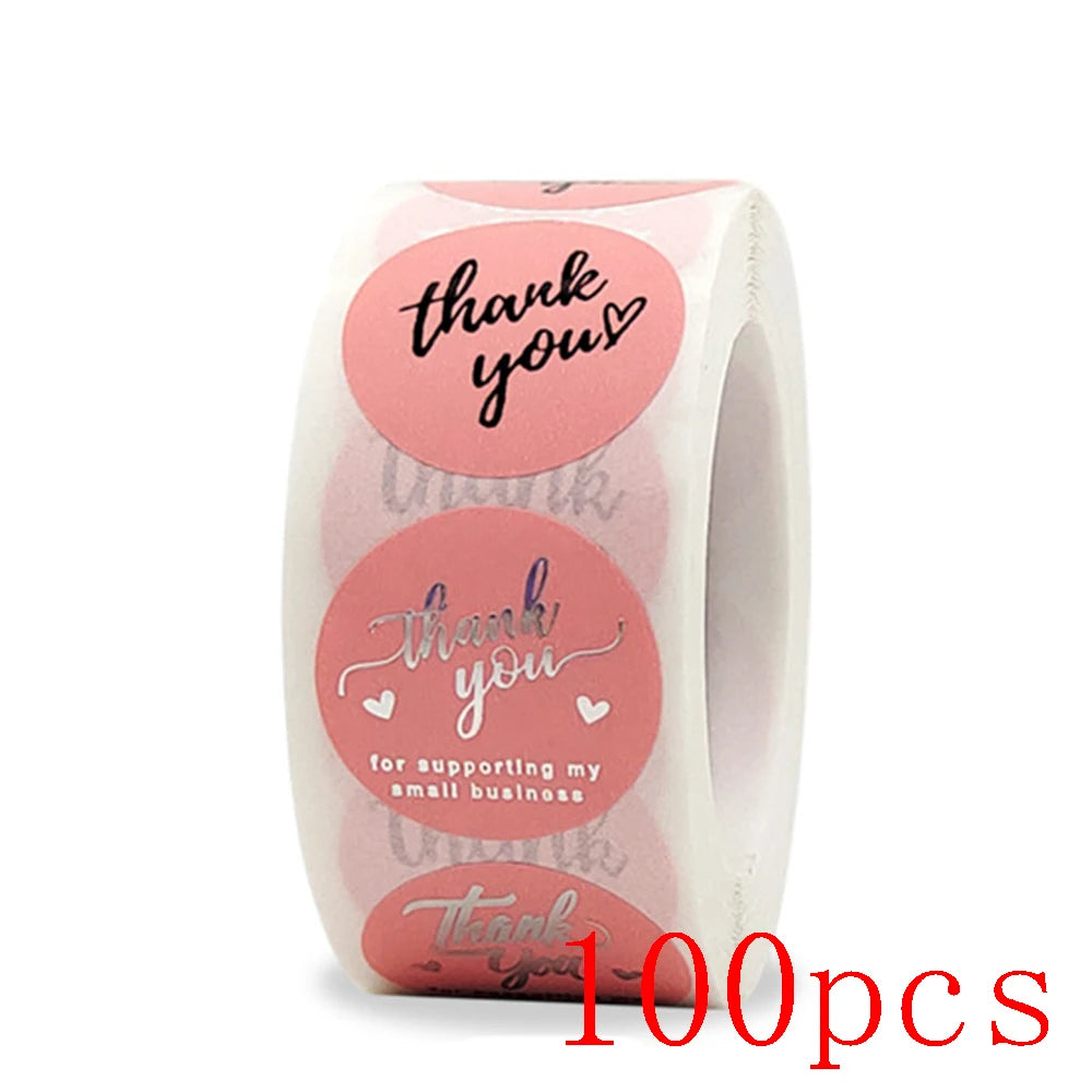 1inch Gift Sealing Stickers Gold Foil Thank You Stickers Diary Scrapbooking Gift Decorations Labels Custom Logo Brand Stickers