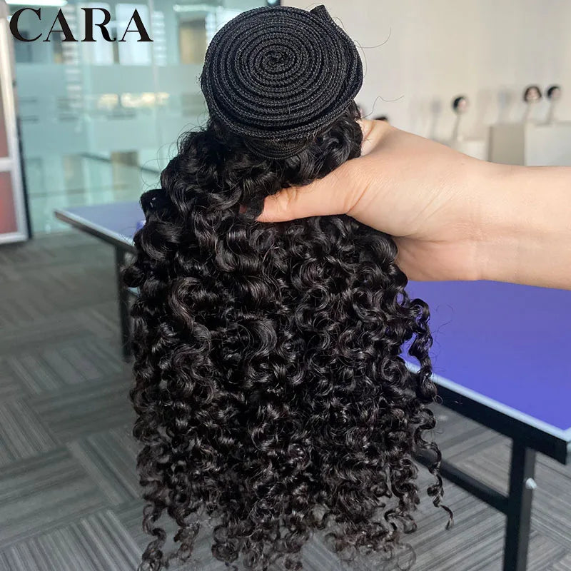 3C 4A Human Hair Bundles Mongolian Afro Kinky Curly Weave For Black Women Sassy Curl Virgin Human Hair 4 Bundles Natural Color