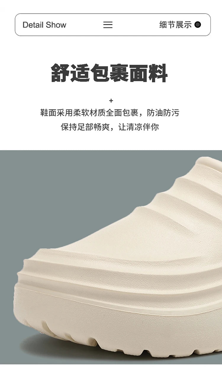Summer Chef Shoes Anti Slip and Oil Proof Work Shoes Lazy Slippers Casual Trendy Slipper One Step Fashion Garden Shoes For Beach