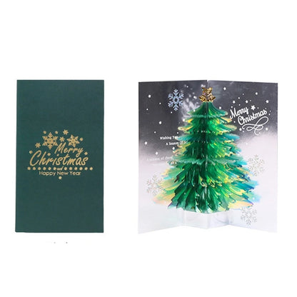 3D for pop Up Christmas Greeting Cards Tree Handmade Holiday Card with Envelope for Xmas New Year Thanksgiving Day Gifts C6UE
