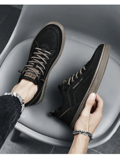 Trendy Versatile Cloth Shoes Men's Spring New Breathable White Shoes Men's Sports and Leisure Board Shoes Trendy Shoes