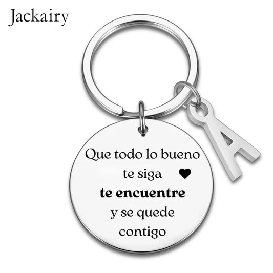 Spanish Best Friend Couples Keychain Gifts for Men Women Son Daughter Graduation Keyring Boss Coworker Leaving Thank You Gift