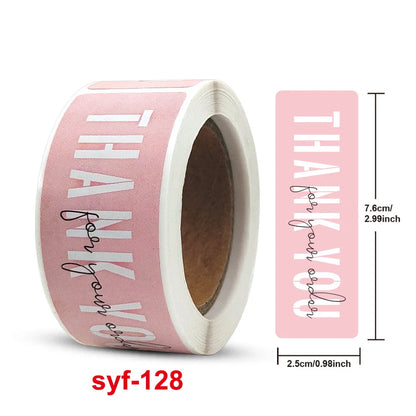 120Pcs Roll Creative DIY Flower Thank You Stickers for Handmade Products Stationery Business Envelope Lable for Gifts 1x3inch