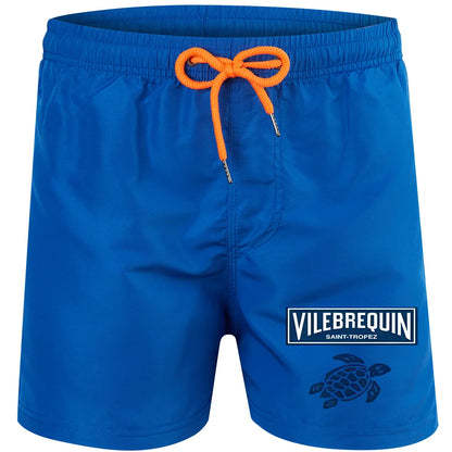 2025 new luxury beach shorts quick-drying men's swimsuit summer swimming trunks sports fitness running three-quarter pants men's