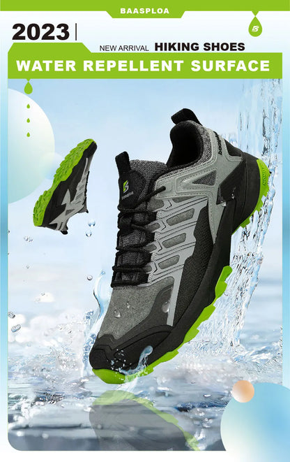 Baasploa Men Hiking Shoes Waterproof Outdoor Sneakers for Men Casual Sneakers Anti-Skid Wear-Resistant Male Shoes New Fashion