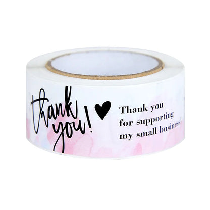 120Pcs/roll Thank You Self-adhesive Label Sticker Rectangular Sealing Stickers Business Bakery Shop Thank Customers Gifts